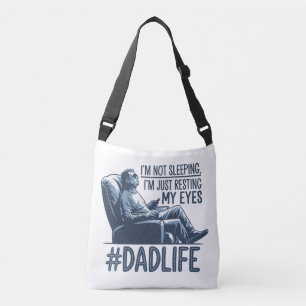 Dad resting eyes funny quote gift crossbody bag