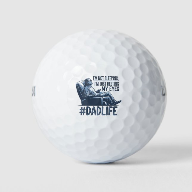 Dad resting eyes funny quote gift golf balls (Front)