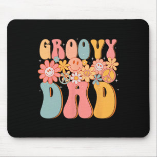 Dad Retro Fathers Day Colourful Peace Sign Smile F Mouse Mat