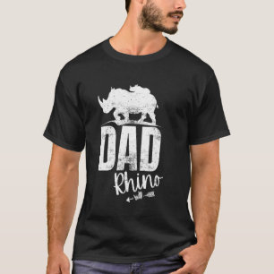 Dad Rhino Funny Proud Dad Joke Apparel For Papa Vi T-Shirt