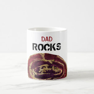 *~* DAD Rocks Agate Gold Glitter Stone Lapidary Coffee Mug