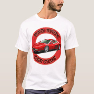 Dad Rods Car Club Red Italian Sports Car T-Shirt