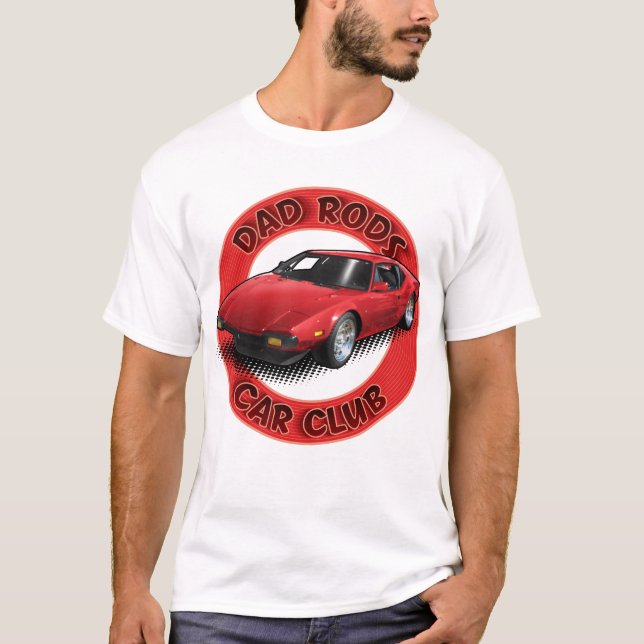 Dad Rods Car Club Red Pantera Car T-Shirt (Front)