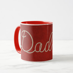 Dad rope font on red mug