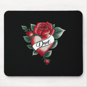 Dad Rose Heart Tattoo Valentines Day Matching Fami Mouse Mat