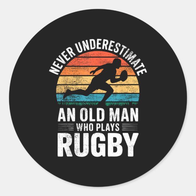Dad Rugby Player Father Rugby  Classic Round Sticker (Front)