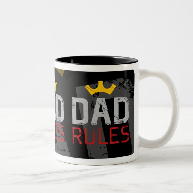 DAD RULES (Today's Best Award) Two-Tone Coffee Mug (Right)