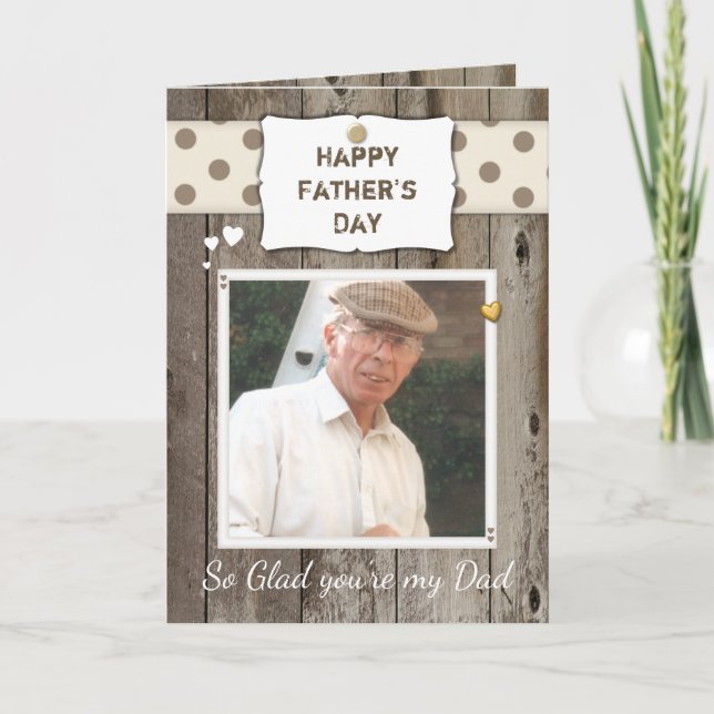 Dad Rustic Father's Day or Birthday Photo Card (Front)