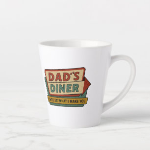 Dad’s Diner Retro Sign – Ben-Day 1950s Pop Art Latte Mug