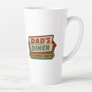 Dad’s Diner Retro Sign – Ben-Day 1950s Pop Art Latte Mug