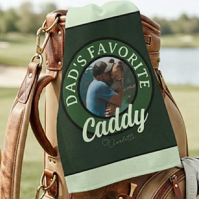 Dad’s Favourite Caddy Photo Golf Towel (Dad’s Favorite Caddy Photo Golf Towel)