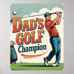Dad’s Golf Champion Vintage Poster Art Print