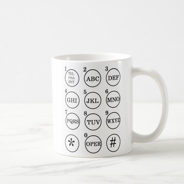 Dad’s Jumbo  TELPHABET® Chart Coffee Mug (Right)