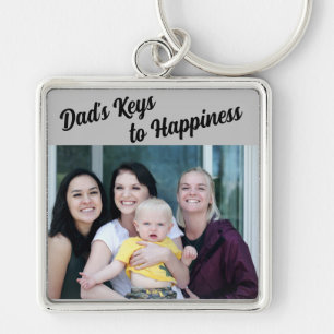 "Dad’s Keys to Happiness" Personalised Keychain