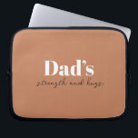 Dad’s Strength and Hugs - Father's Day Gift |  Laptop Sleeve<br><div class="desc">Keep Dad organised on the go with this “Dad’s Strength and Hugs” Personalised Electronics Bag — a thoughtful and practical Father’s Day gift that carries more than just cables and chargers. With a sleek design and a heartfelt message, this tech pouch is perfect for storing electronics, accessories, or travel essentials....</div>