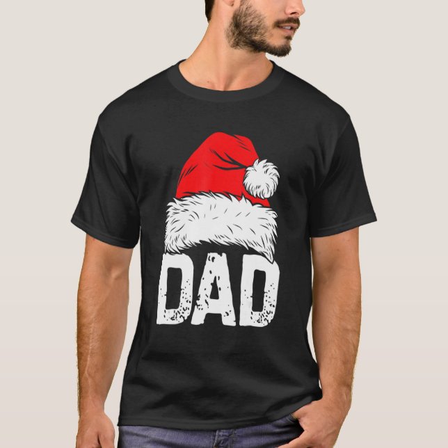 Dad Santa Christmas Family Matching Pajamas Papa X T-Shirt (Front)