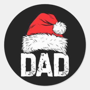 Dad Santa Christmas Family Matching Pyjamas Papa X Classic Round Sticker