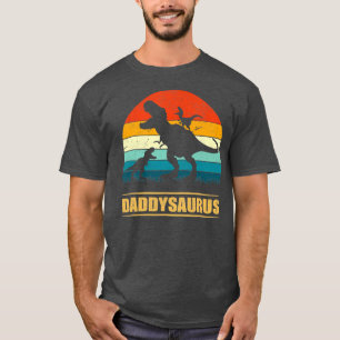Dad Saurus Daddy Dinosaur T Rex 2 Kids Family T-Shirt