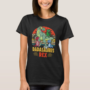 Dad saurus Rex Daddy Dinosaur 3 three Kids Father' T-Shirt