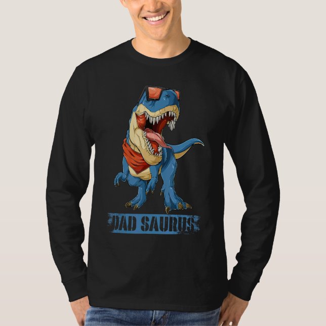Dad Saurus Rex Dinosaur Men Father's Day Stepdad F T-Shirt (Front)