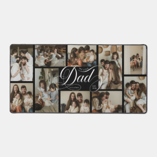 Dad Script Typography 10 Photo Collage Desk Mat