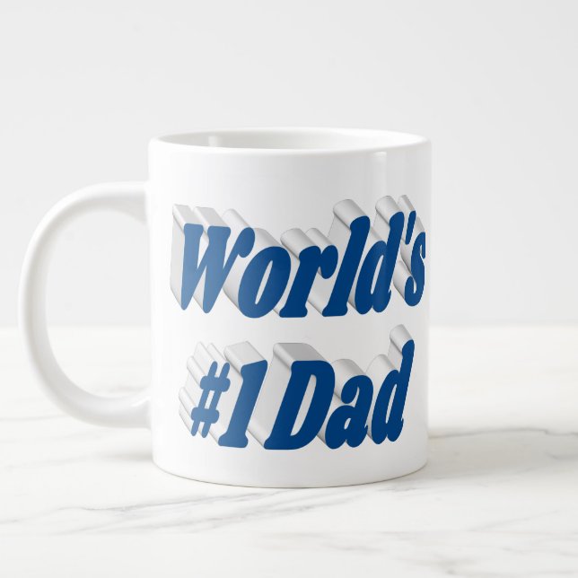 Dad sea blue half text large coffee mug (Left)