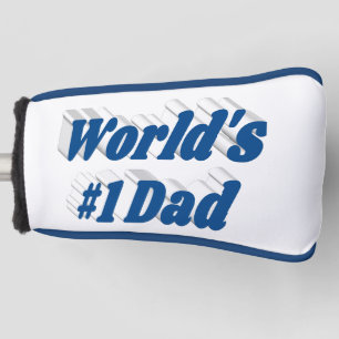 Dad sea blue text  golf head cover