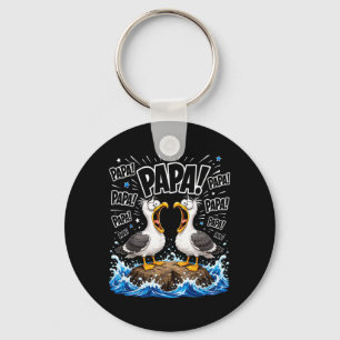 Dad Seagull Funny Papa Seagulls Fathers Day Humour Key Ring
