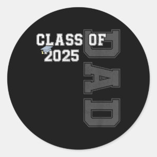 Dad Senior 2025 Proud Dad Of A Cl Of 2025 Graduate Classic Round Sticker