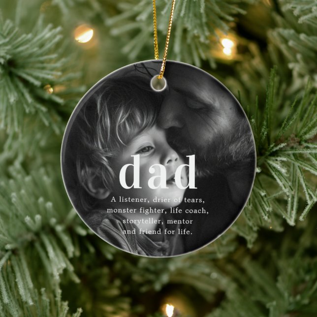 Dad | Sentimental Photo Keepsake Christmas Ceramic Tree Decoration (Tree)