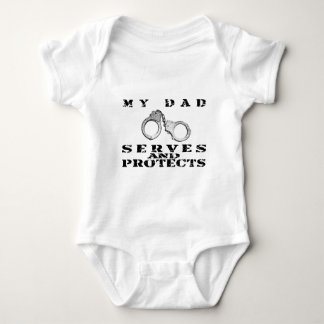 Dad Serves Protects - Hat Baby Bodysuit