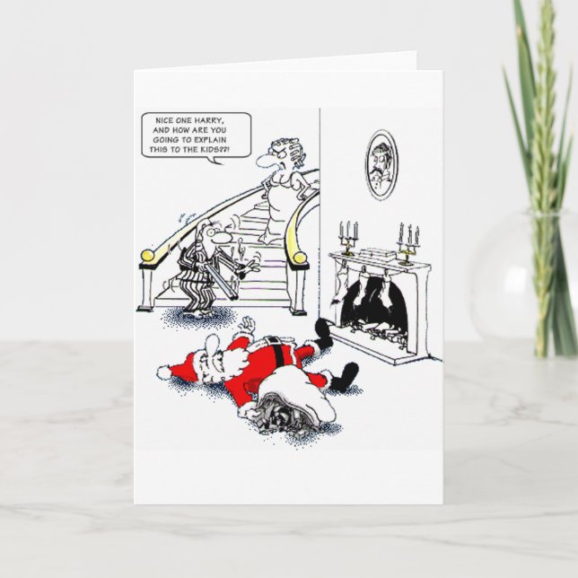 Dad Shot Santa Holiday Card (Front)