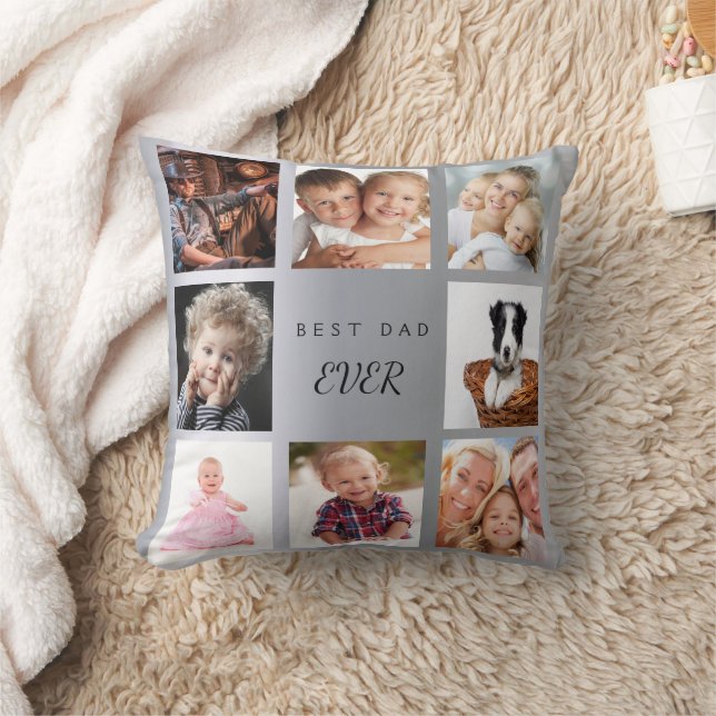 Dad Silver photo collage Cushion (Blanket)