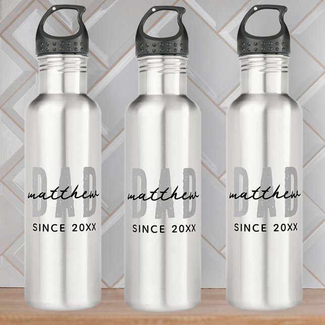 Dad Since 20XX Modern Simple Preppy 710 Ml Water Bottle (Creator Uploaded)