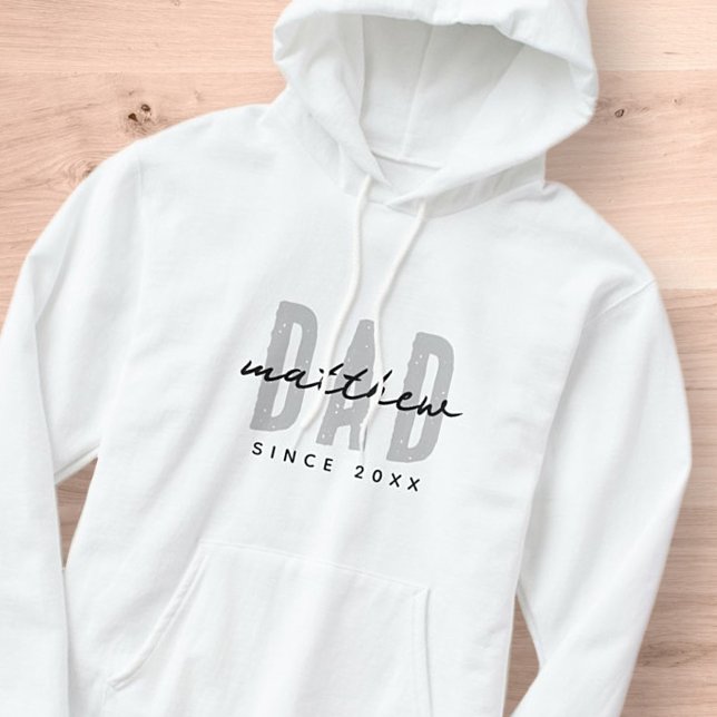Dad Since 20XX Modern Simple Preppy Hoodie (Creator Uploaded)