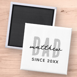 Dad Since 20XX Modern Simple Preppy Magnet