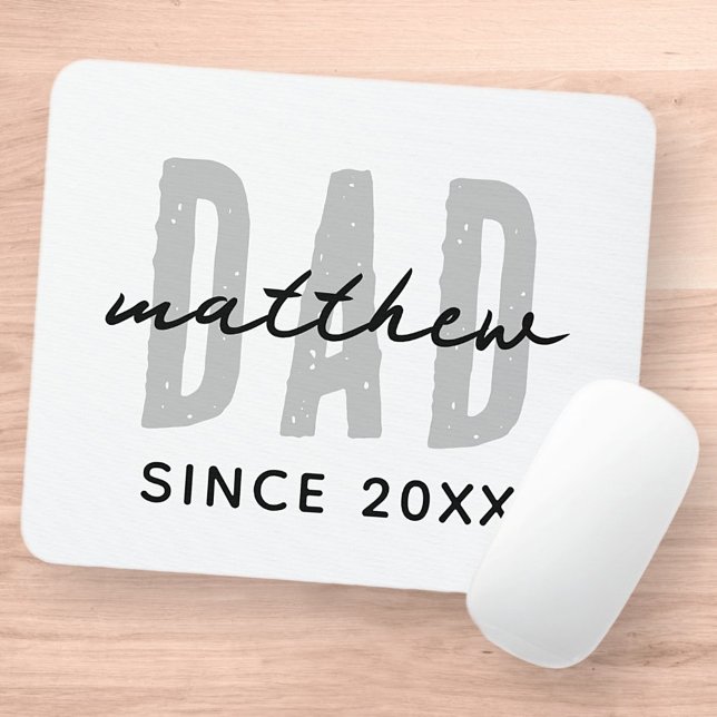 Dad Since 20XX Modern Simple Preppy Mouse Mat (Creator Uploaded)