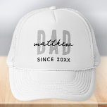 Dad Since 20XX Modern Simple Preppy Trucker Hat<br><div class="desc">This simple and modern design is composed of san serif typography.</div>
