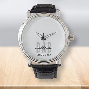 Dad Since 20XX Modern Simple Preppy Watch