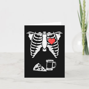 Dad Skeleton Halloween Beer Pizza Fun Pregnancy Co Card