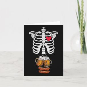 Dad Skeleton Halloween Beer Sausage Funny Pregnanc Card
