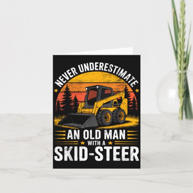 Dad Skid Steer Operator Father Construction Heavy  Card (Front)