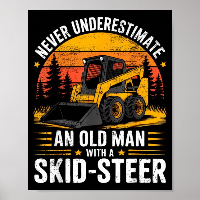 Dad Skid Steer Operator Father Construction Heavy  Poster (Front)