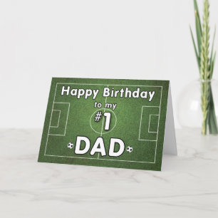 Dad Soccer Birthday with Grass Field and Balls, Sp Card