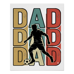 Dad Soccer Vintage Engraving Vector Design_1 Poster