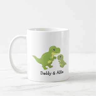 Dad & Son Dino Love – Personalised Family  Coffee Mug