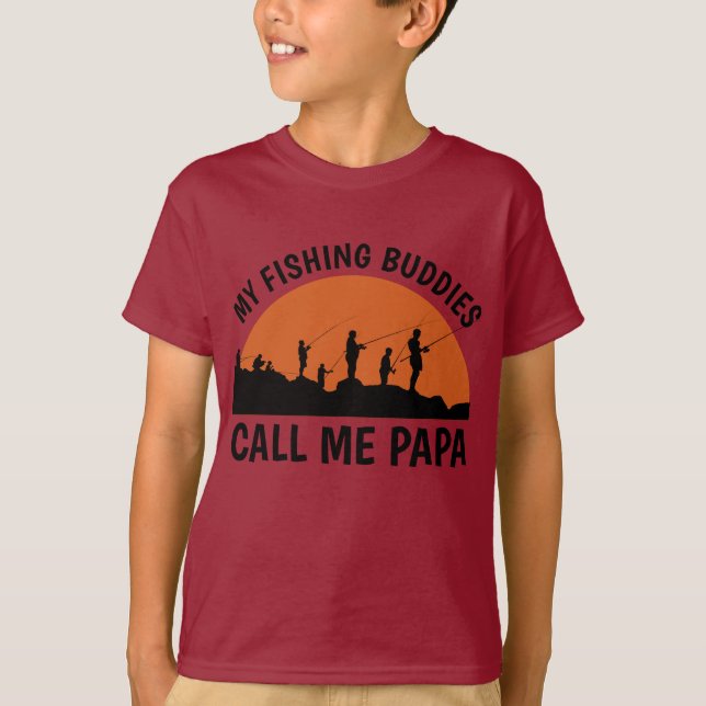 Dad & Son Fishing Buddy t-shirt, Personalised Fath T-Shirt (Front)