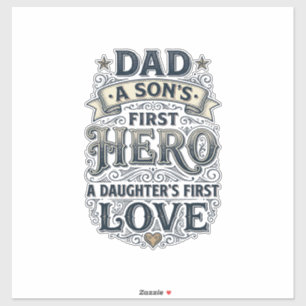 Dad Son Hero Daughter Love Vintage Typography Shir