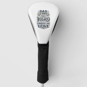 Dad Son Hero Daughter Love Vintage Typography Shir Golf Head Cover