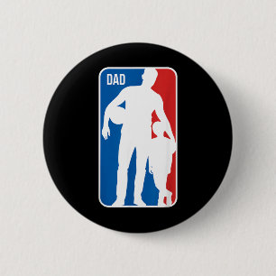 Dad Sports Basball Dad Son Silhouette Fathers Day 6 Cm Round Badge